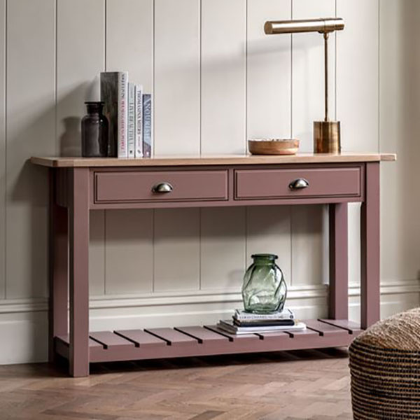 Gallery Direct Eton Contemporary Clay Painted  / Oak 2 Drawer Console Table
