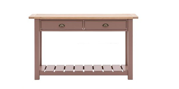 Gallery Direct Eton Contemporary Clay Painted  / Oak  2 Drawer Console Table