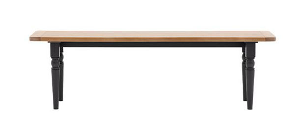 Gallery Direct Eton Contemporary Meteor Painted / Oak Dining Bench