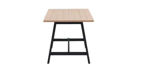 Gallery Direct Eton Contemporary Meteor Painted / Oak Trestle Dining Table