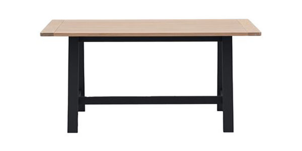 Gallery Direct Eton Contemporary Meteor Painted / Oak Trestle Dining Table
