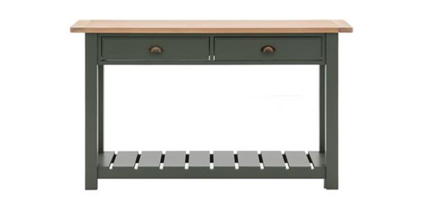 Gallery Direct Eton Contemporary Moss Painted  / Oak  2 Drawer Console Table