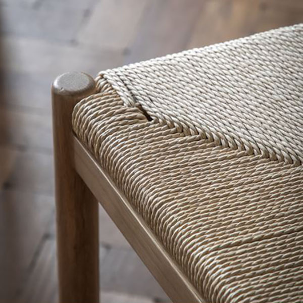 Gallery Direct Eton Contemporary Natural Oak Dining Chair - Close up image showing the woven seat