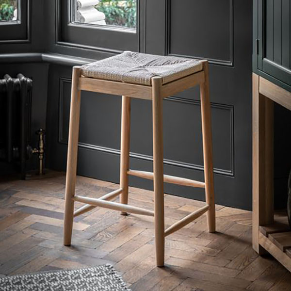 Gallery Direct Eton Contemporary Natural Oak Rope Stool