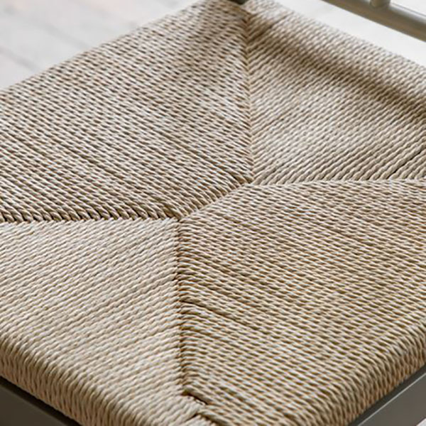 Gallery Direct Eton Contemporary Natural Prairie Painted / Oak Dining Chair - Close up image showing the woven seat