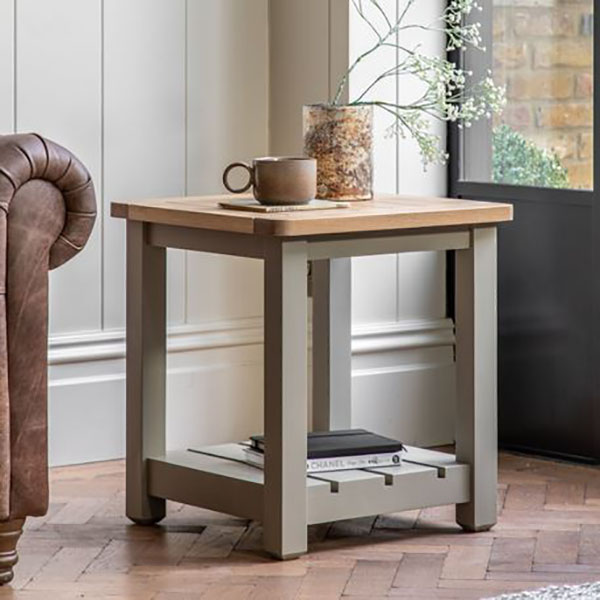 Gallery Direct Eton Contemporary Meteor Painted / Oak Side Table