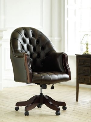 The Sofa Collection Vintage Leather Executive Swivel Chair by Forest Sofa