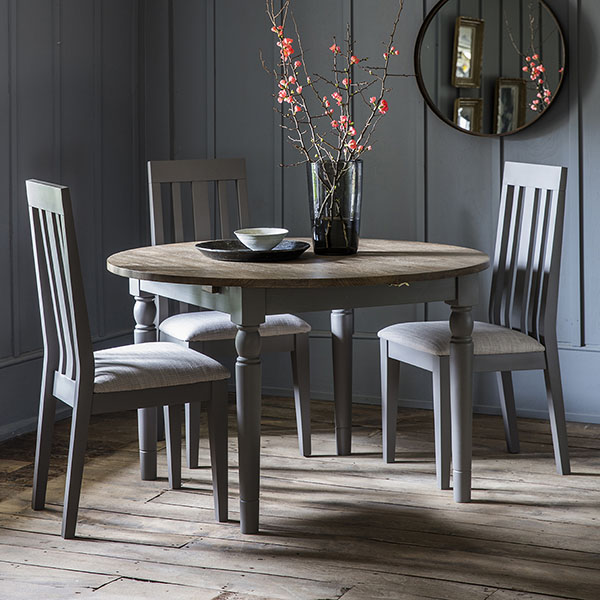 Harvest Direct Marlowe Grey Round Extending Dining Table & Dining Chairs