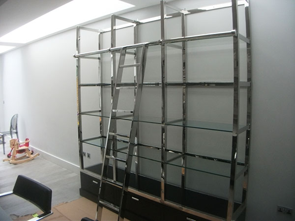 Peckham Large Contemporary Chrome / Black Shelving / Bookcase Unit in a customer's home