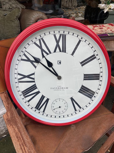 Harvest Direct Concord Red Wall Clock on display in our Southport showrooms