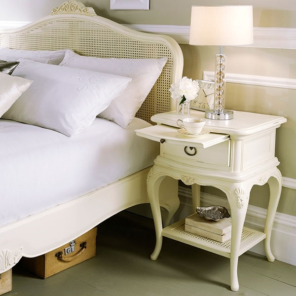 Willis & Gambier Ivory Bedstead and Bedside Chest