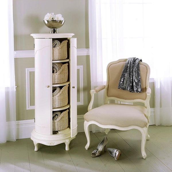 Willis & Gambier Ivory Storage Cabinet and Bedroom Armchair