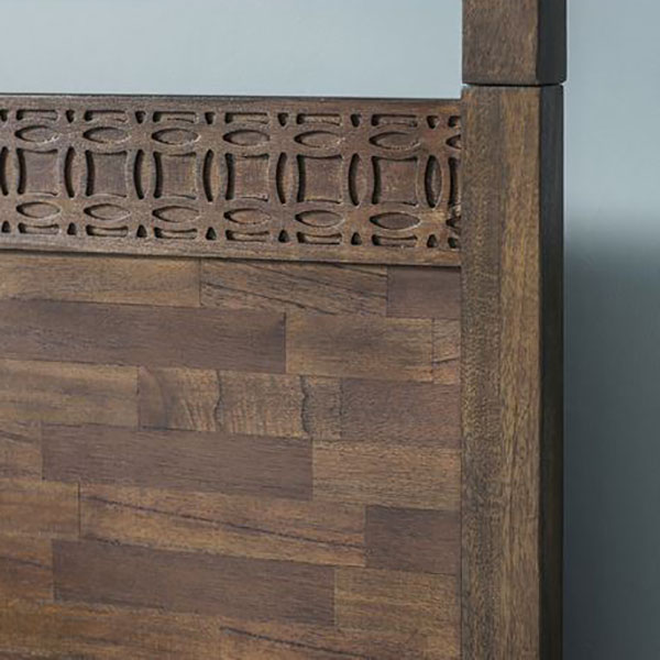 Gallery Direct Boho Retreat Contemporary 5Ft King Size 4 Poster Bed  - Close up of the headboard