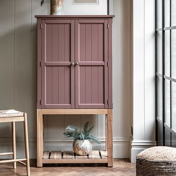 Gallery Direct Eton Contemporary Clay Painted / Oak 2 Door Cupboard