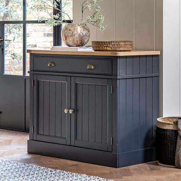 Gallery Direct Eton Contemporary Meteor Painted / Oak 2 Door Sideboard