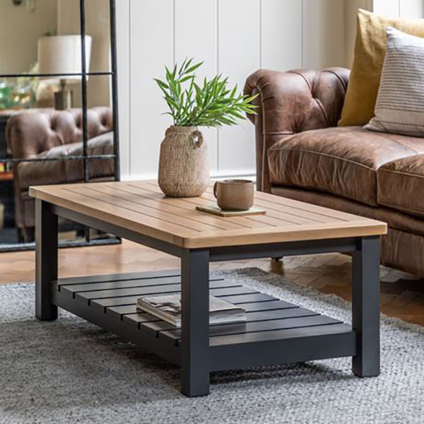 Gallery Direct Eton Contemporary Meteor Painted / Oak Coffee Table