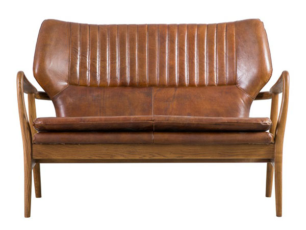 Aged Vintage Leather Sofas Chairs, Gordon Blue Leather Sofa