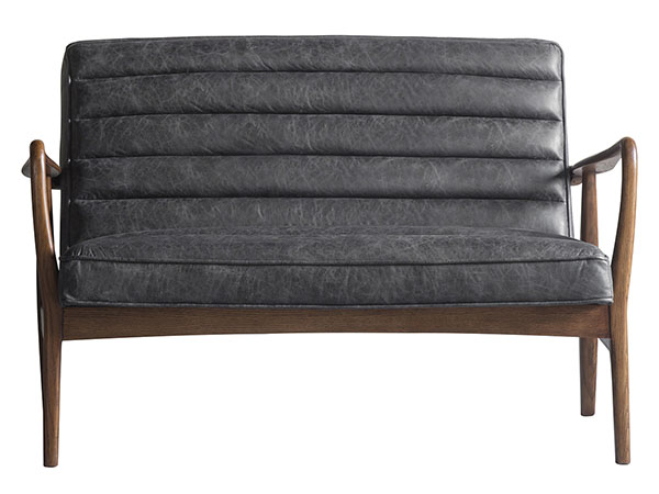 Gallery Direct Datsun 2 seater leather sofa shown here in antique ebony leather
