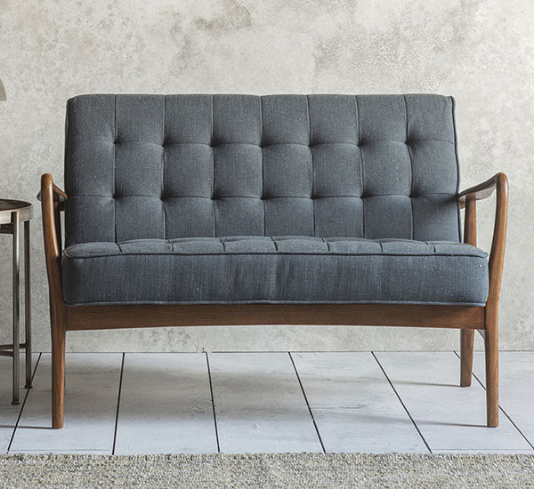 Gallery Direct Humber 2 Seater Dark Grey Linen Sofa
