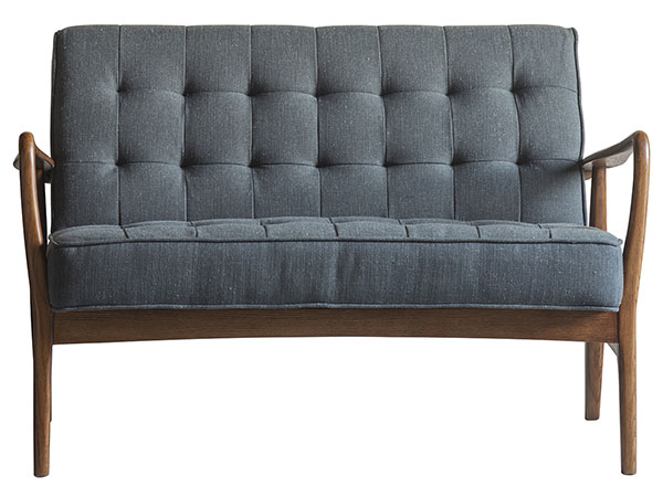 Gallery Direct Humber 2 seater leather sofa shown here in the dark grey linen finish
