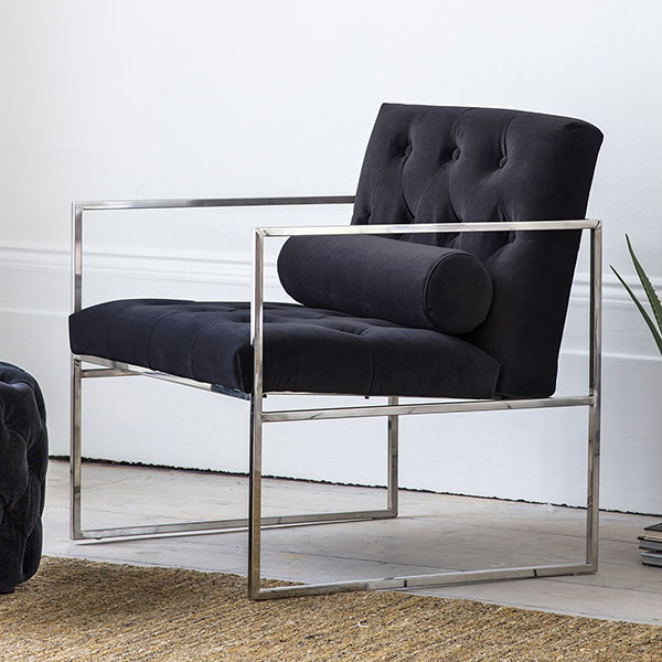 Gallery Direct Sergio Jet Velvet Armchair