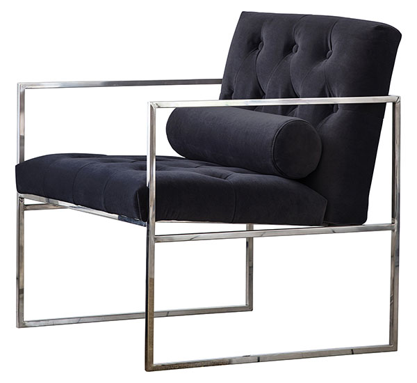 Gallery Direct Sergio armchair shown here in jet velvet finish