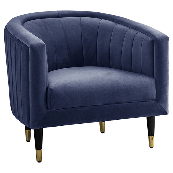 Gallery Direct Serrano armchair shown here in the twilight velvet finish