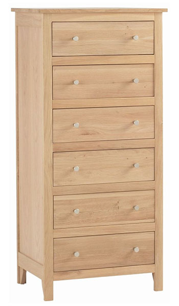 Corndell Nimbus Oak 6 Drawer Tallboy Chest of Drawers