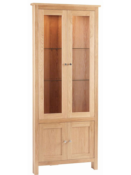 Corndell Nimbus Oak Corner Glazed Display Cabinet