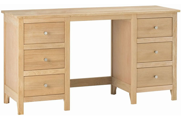 Corndell Nimbus Oak Twin Pedestal Dressing Table