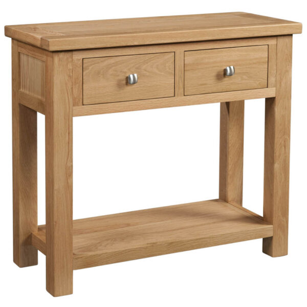 Devonshire Living Dorset Natural Oak 2 Drawer Console Table