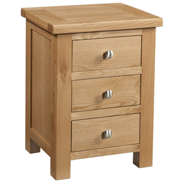 Devonshire Living Dorset Natural Oak 3 Drawer Bedside