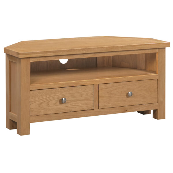 Devonshire Living Dorset Natural Oak Large Corner TV Unit