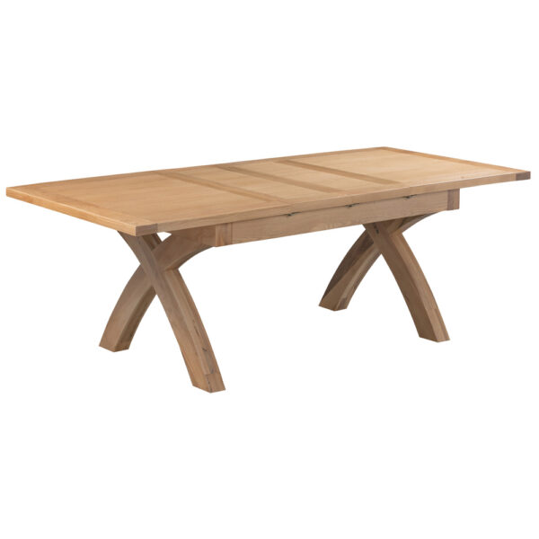 Devonshire Living Dorset Natural Oak Cross-Legged Extending Dining Table