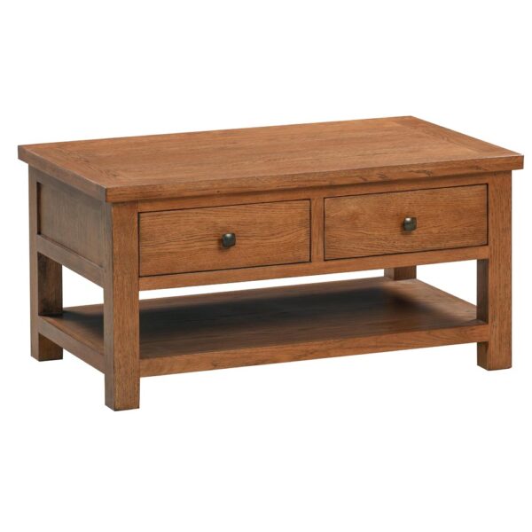 Devonshire Living Dorset Rustic Oak Coffee Table with 2 Drawers