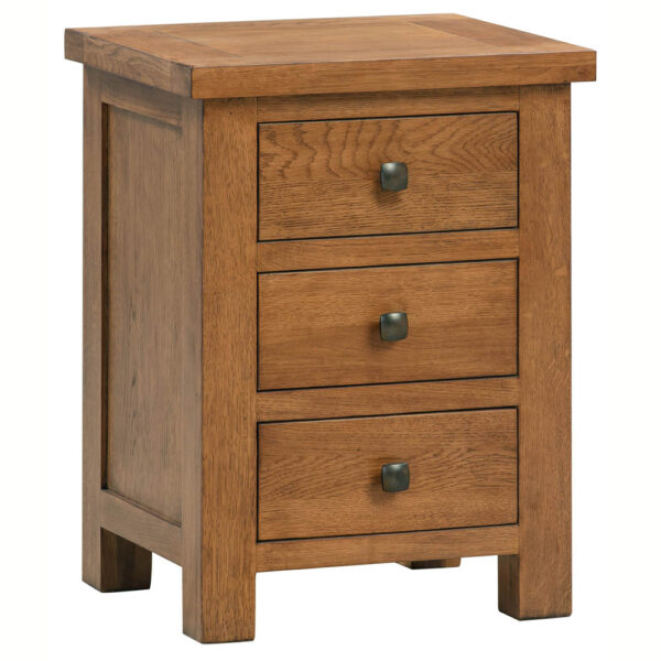 Devonshire Living Dorset Rustic Oak 3 Drawer Bedside
