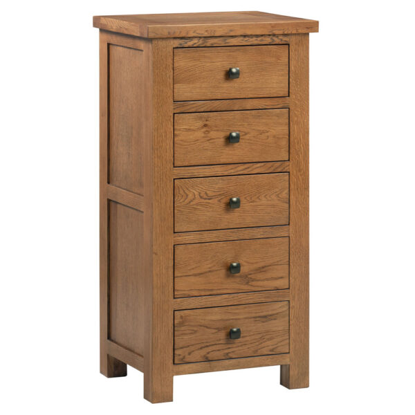 Devonshire Living Dorset Rustic Oak 5 Drawer Wellington