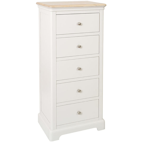 Devonshire Living Lydford Oak Painted 5 Drawer Wellington 
