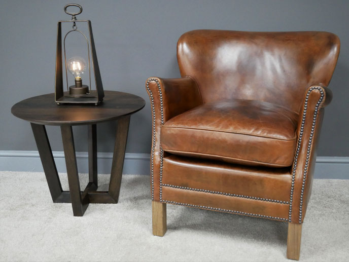 Aged Vintage Leather Sofas Chairs, Modern Leather Chairs Uk