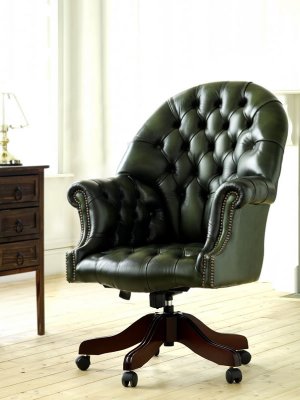 The Sofa Collection Vintage Leather Directors Swivel Chair by Forest Sofa