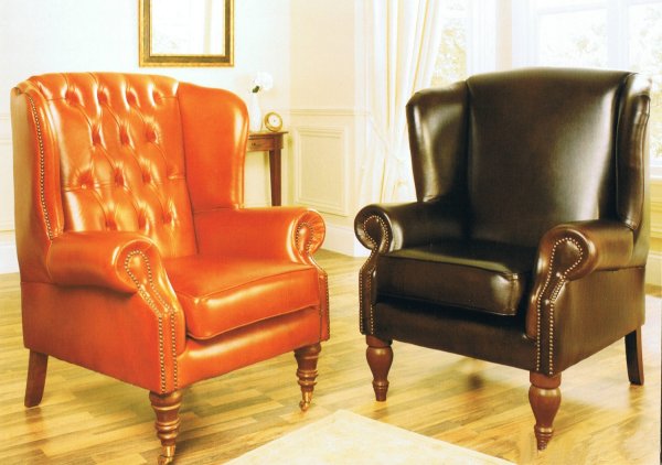 The Sofa Collection Vintage Leather Douglas and Regency Chairs by Forest Sofa