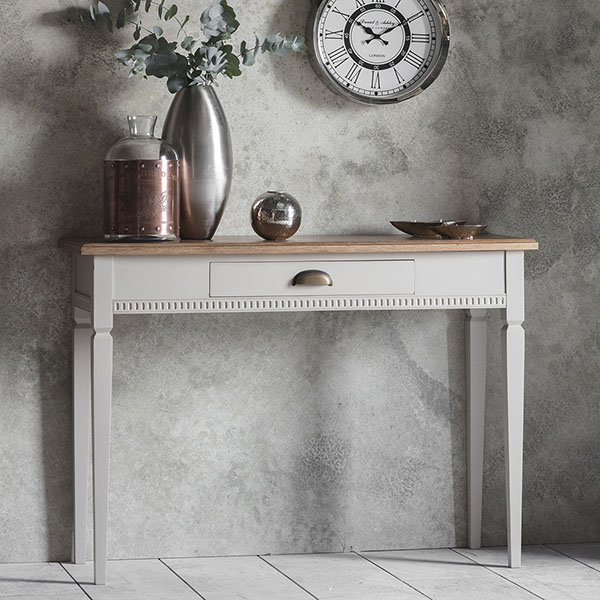 Gallery Direct Bronte Taupe 1 Drawer Console Table