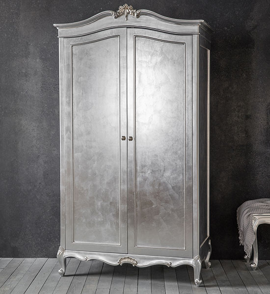 Gallery Direct Chic Silver 2 Door Wardrobe / Armoire