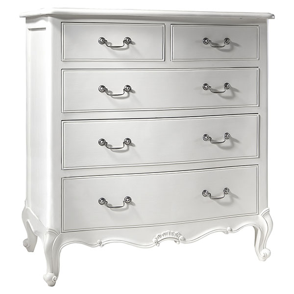Gallery Direct Chic Vanilla White 5 Drawer Chest of Drawers