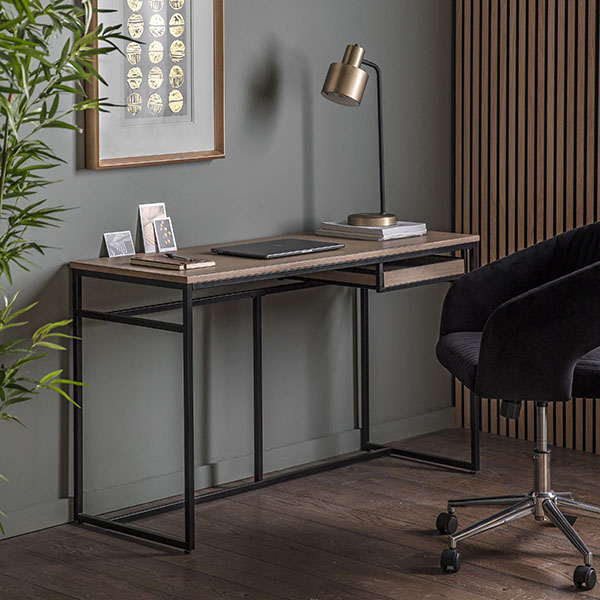 Gallery Direct Forden Grey Desk & Murray Charcoal Swivel Chair