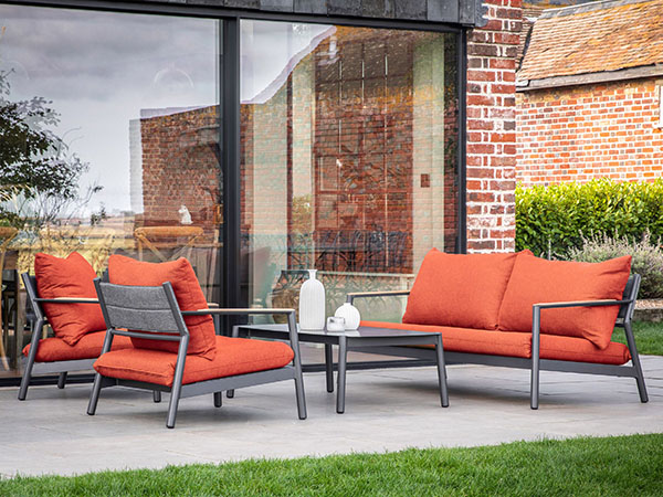 Harvest Direct Cannes Orange Outdoor Lounge Set