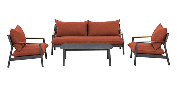 Harvest Direct Cannes Orange Outdoor Lounge Set