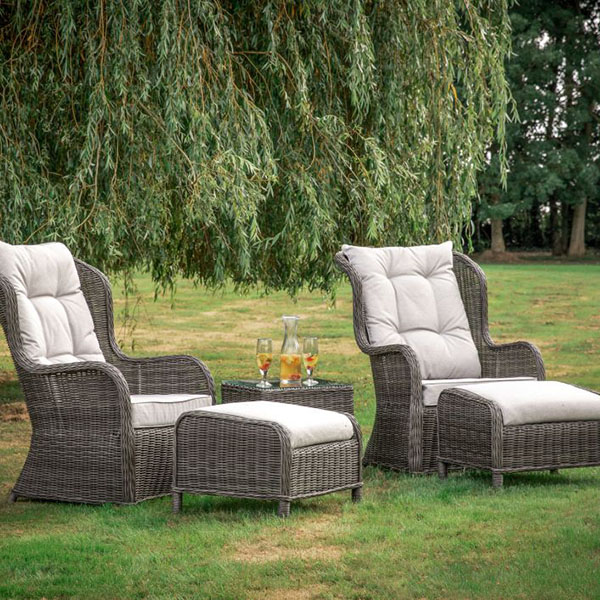 Harvest Direct Cinto Natural High Back Outdoor Lounge Set