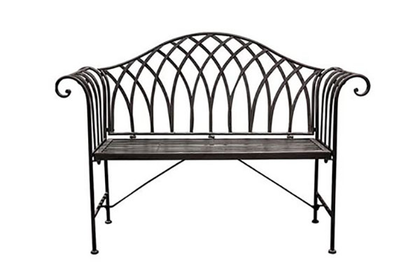 Harvest Direct Duchess Black Metal Outdoor Bench