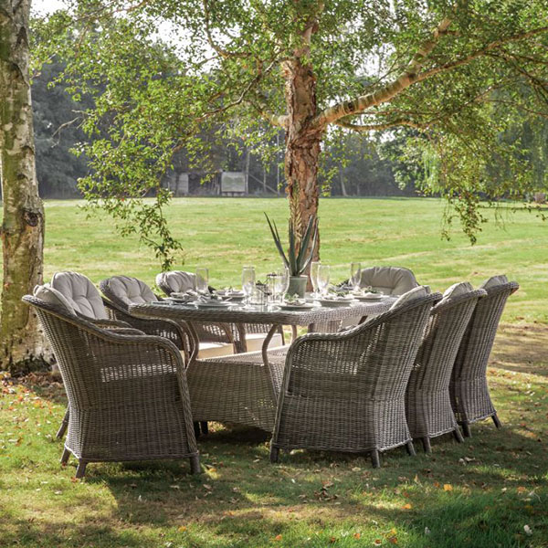 Harvest Direct Fior Natural 8 Seater Outdoor Round Dining Set